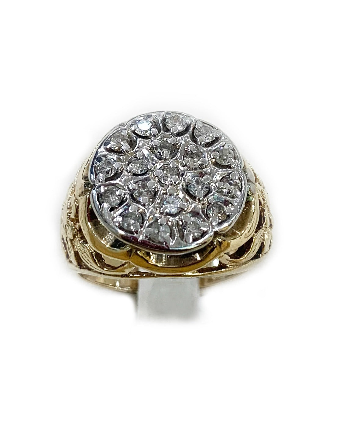 14K Yellow Gold Men's Diamond Ring - Elegant & Durable Wedding Band for Men, Perfect for Engagement, Anniversary & Special Occasions
