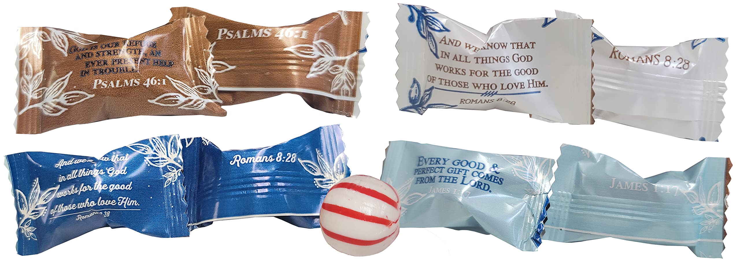 100 Count Bulk Christian Bible Verse Peppermint Candy - Inspirational After Dinner Mints for Church Events, Bible Study & Gift Giving