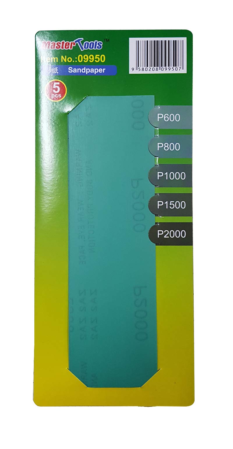 Master Tools 09950 - Premium Model Making Sandpaper Kit, 10-Piece Assorted Grit Sanding Sheets for Woodworking & DIY Projects - Perfect for Smoothing, Finishing, and Detailing Scale Models, Crafts, and Home Repairs