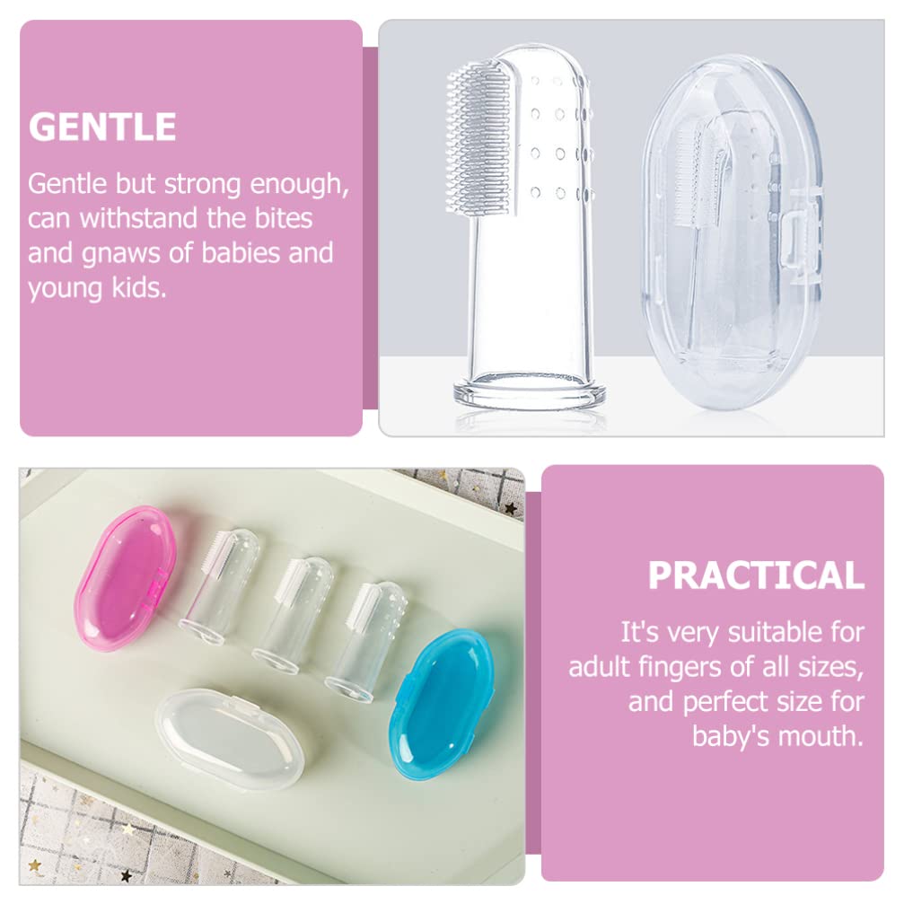 9-Piece Baby Finger Toothbrush Set - Soft Bristle Tooth & Tongue Cleaner for Infants & Toddlers - Oral Hygiene Training Brush with Easy-Grip Handle - Perfect for Teething, Early Dental Care & Gentle Cleaning at Home or On-the-Go