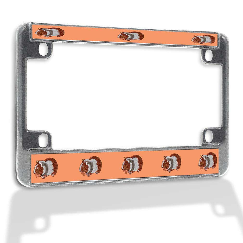 Sturdy Metal Insert Bike License Plate Frame - Weatherproof Motorcycle Accessories with Chrome Finish & 4-Hole Design - Perfect for Motorcycles, Scooters, ATVs and Outdoor Vehicles
