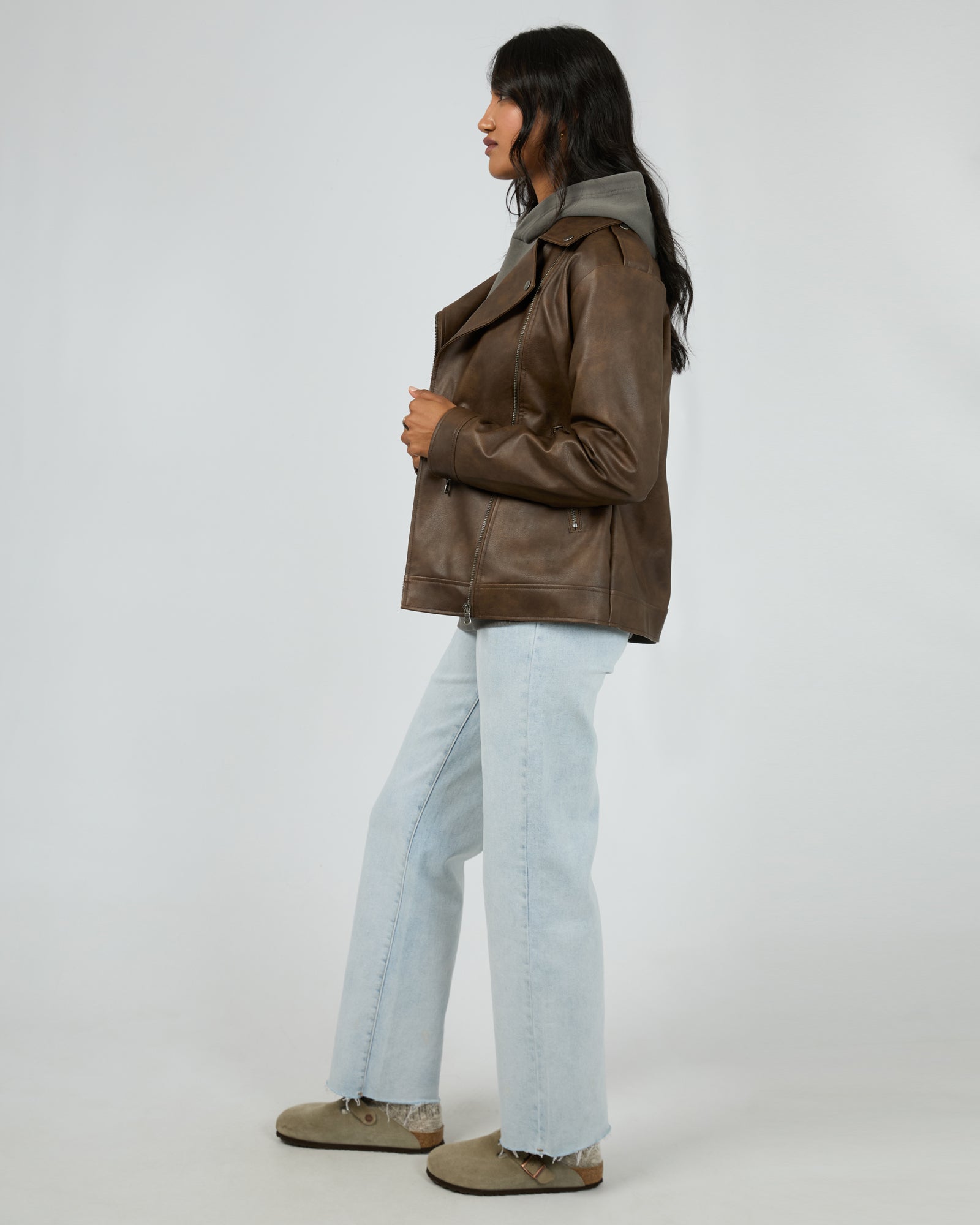 All About Eve Sander Jacket Brown - Women's Fashion Outerwear for Fall & Winter | Perfect for Casual Outings, Office Wear & Date Nights