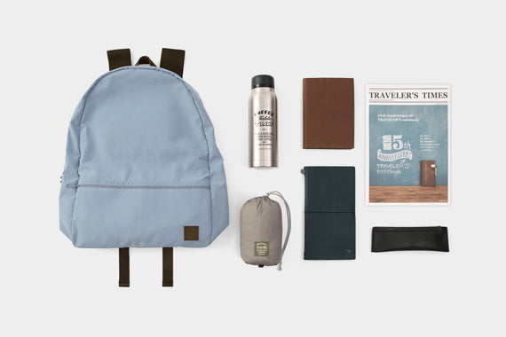 TRAVELER'S COMPANY Traveler's Factory x TO&FRO Blue Gray Backpack - Stylish & Durable for Travel, Work & Daily Commute