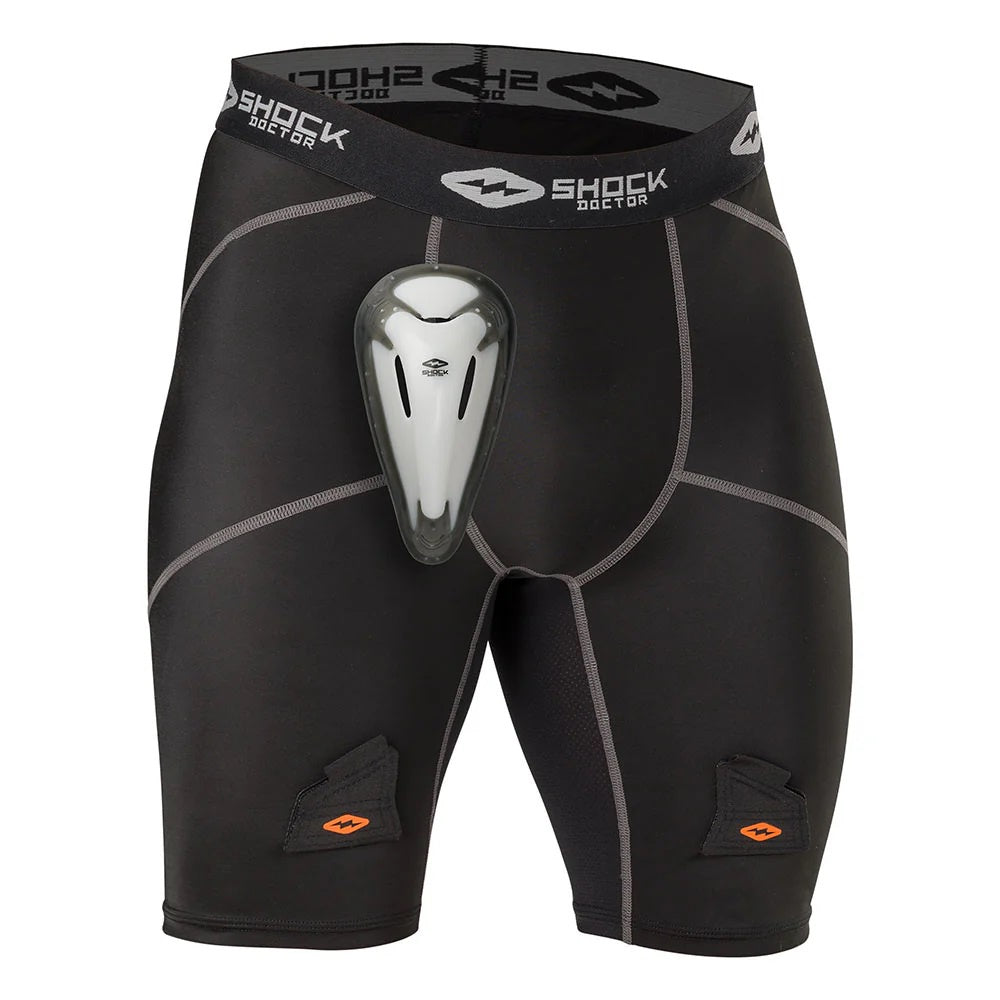 Shock Doctor Compression Hockey Shorts with BioFlex Cup S24 for Men & Boys - Protective Gear for Hockey, Lacrosse & Sports Training
