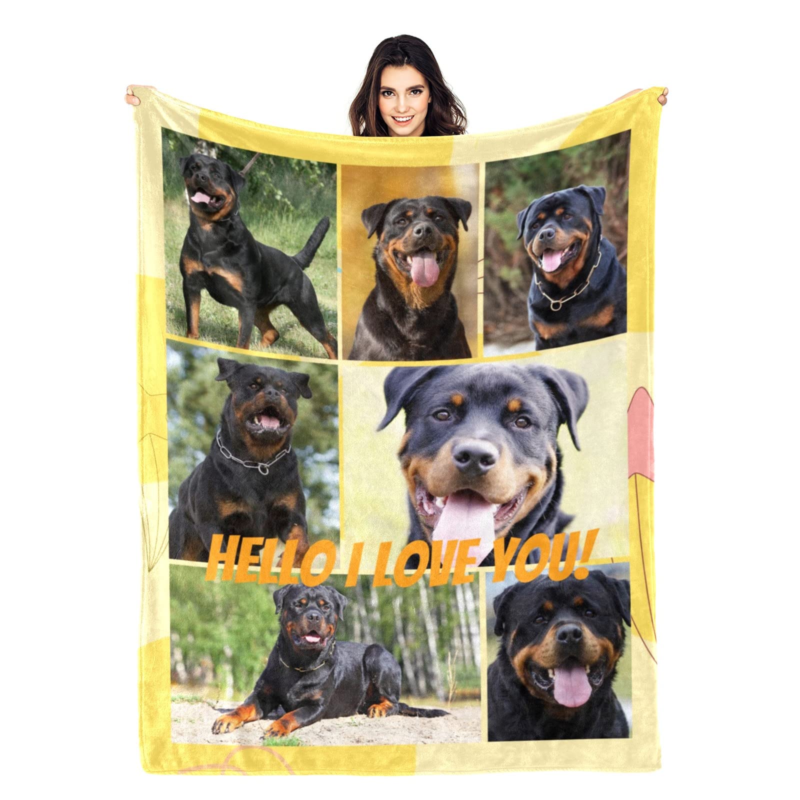 Personalized Photo Blanket - Custom Fleece Throw with 7 Photo Collage for Pets, Kids & Family | Perfect Birthday, Wedding & Anniversary Gift | Cozy Sofa, Bed & Living Room Blanket for Home Decor