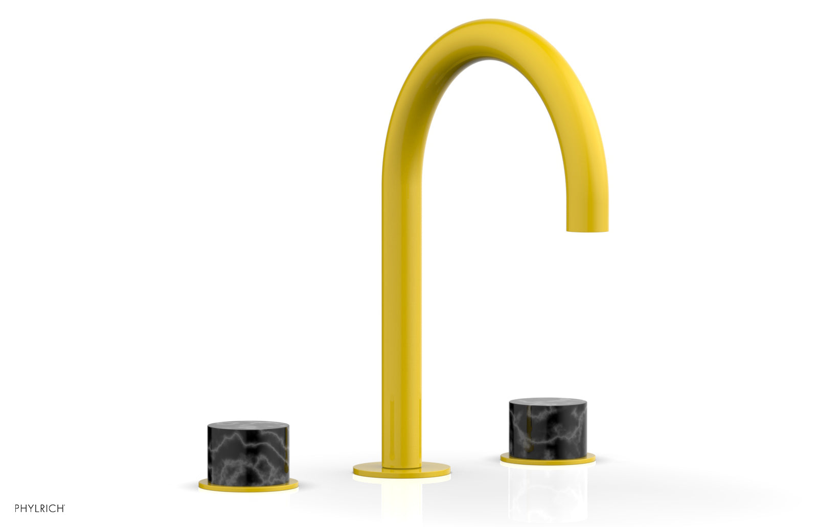 Premium BASIC II Widespread Bathroom Faucet with Black Marble Handles - 8 Inch Centerset, Matte Black Finish for Modern Vanities - Perfect for Guest Bathrooms & Powder Rooms