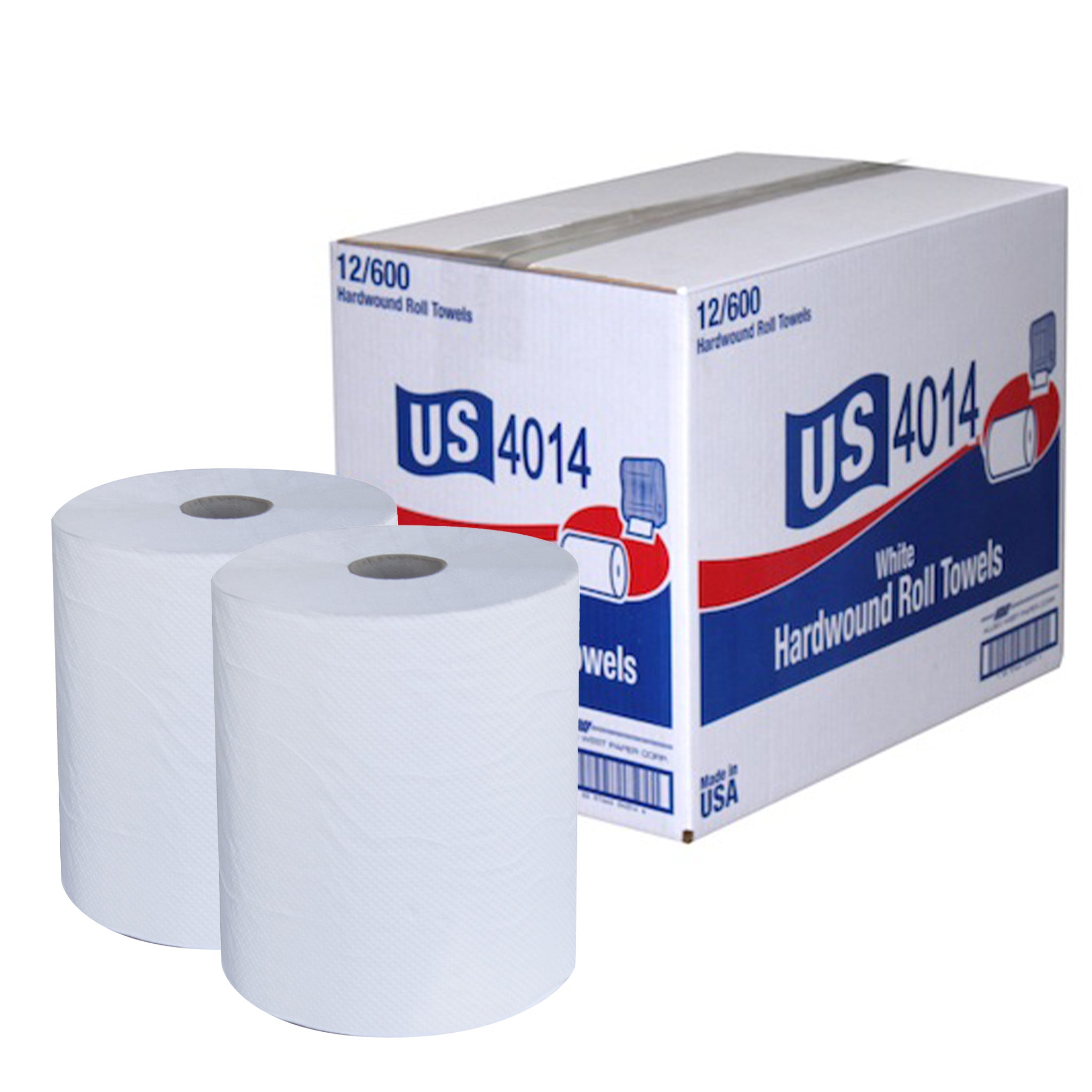 600' US4014 White Roll Towel (12/Case) - Bulk Commercial Paper Towels for Restaurants, Offices & Home Use