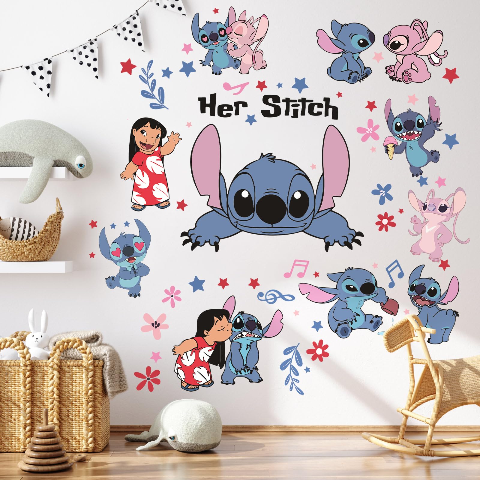 59 PCS Kids Wall Stickers - Cartoon Character PVC Removable Decals for Nursery, Girls Bedroom, Playroom & Living Room - DIY Home Decor for Baby & Children's Rooms | Perfect for Birthday Gifts & Room Makeovers