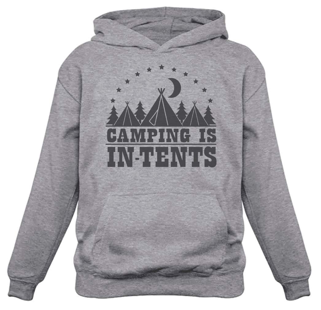 Funny Camping Hoodie for Women - Camping Is In Tents Slogan - Cozy Outdoor Sweatshirt for Hiking, Backpacking & Camping Trips