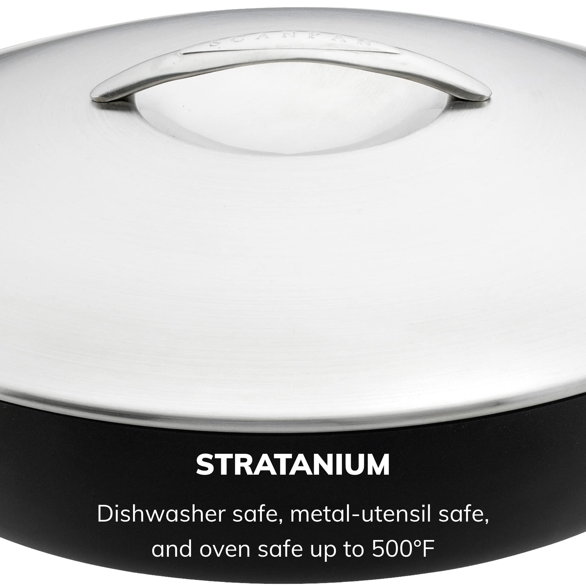 Scanpan Professional 4.25 Quart Nonstick Saute Pan with Glass Lid - Dishwasher, Oven & Metal Utensil Safe Cookware - Made in Denmark - Perfect for Sautéing, Frying & Everyday Cooking