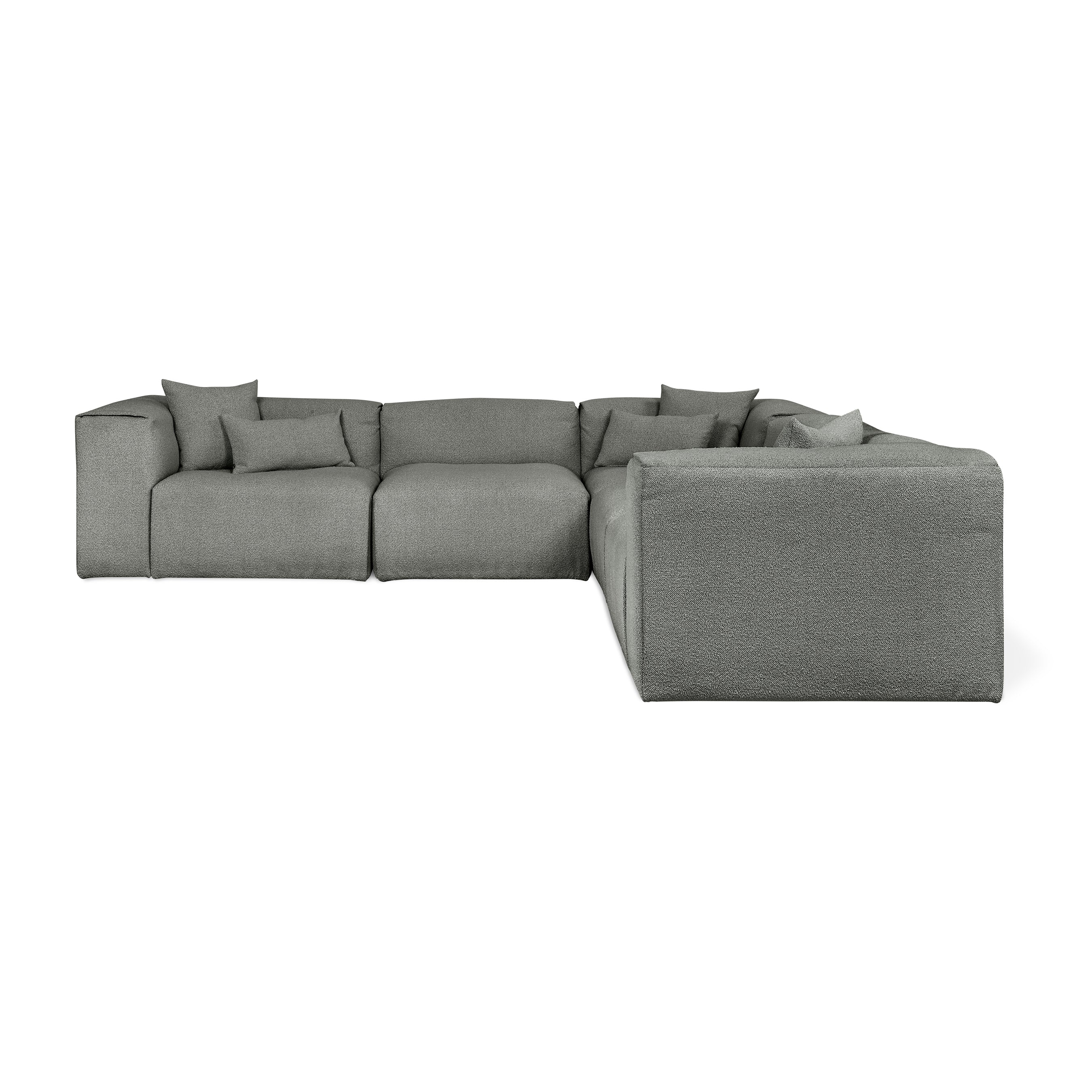 Nest Modular 5-Piece Sectional Sofa Set - Modern L-Shaped Couch with Reversible Chaise for Living Room, Family Room & Home Theater