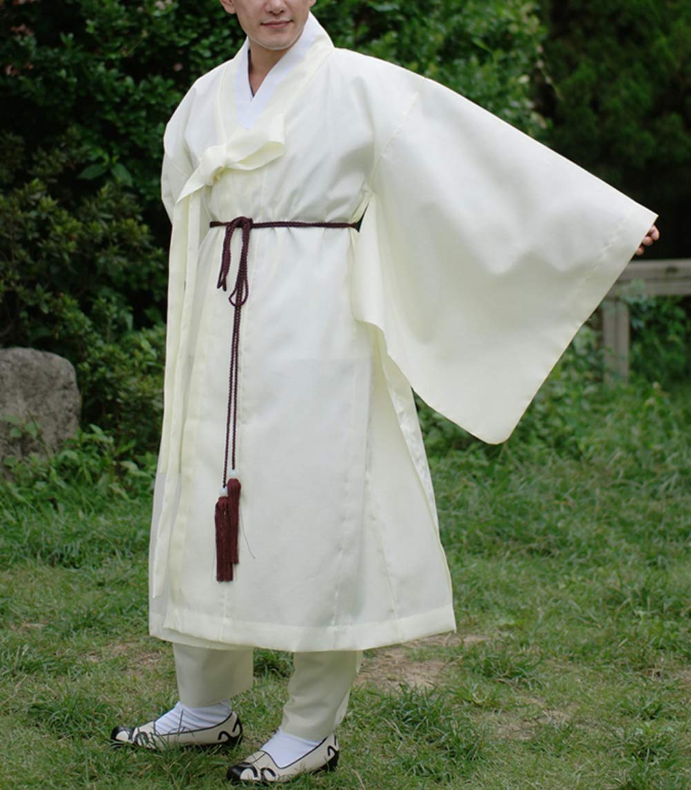 Men's Water Silk Robe - Korean Traditional Dopo Hanbok for Men | Comfortable Lightweight Loungewear & Halloween Costume | Perfect for Spa Days, Cultural Events & Cosplay