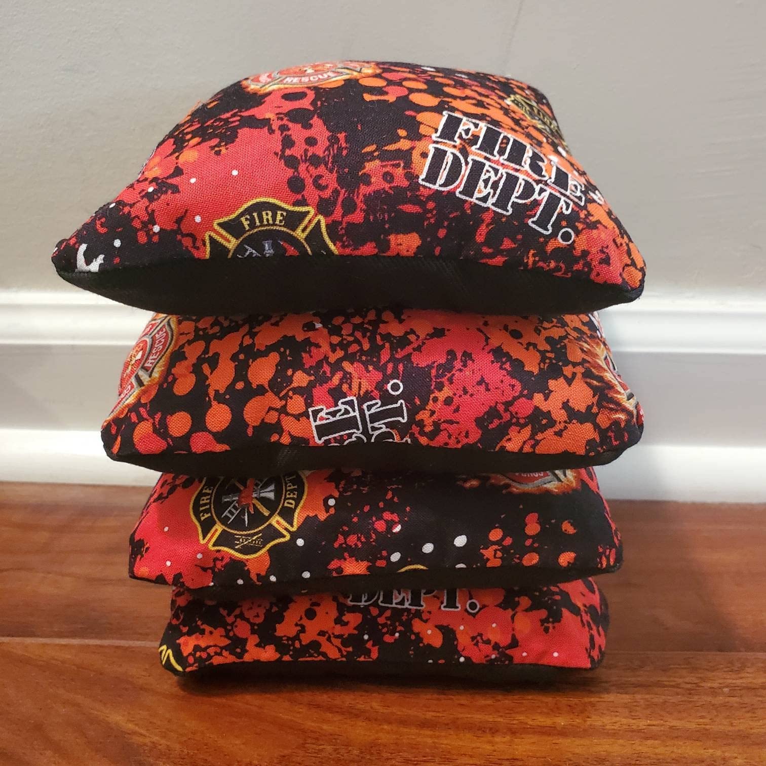 First Responders Cornhole Bags Set - Firefighter vs Police Design (8 Bags) for Outdoor Games, Tailgating, and Backyard Parties