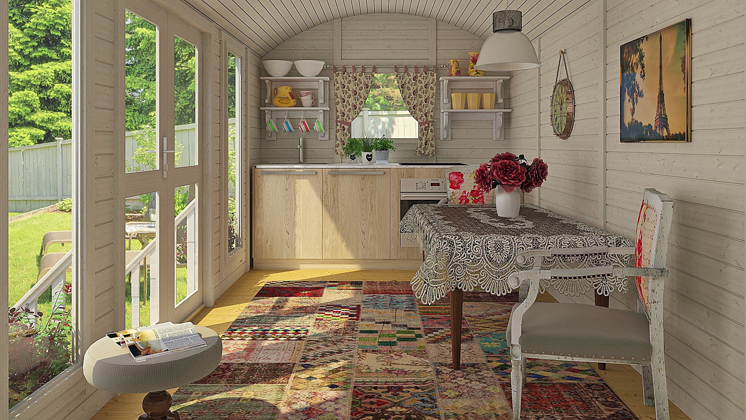 Mayflower 117 SQF Garden House Kit - DIY Backyard Cabin, Tiny Home, or Outdoor Retreat - Perfect for Relaxation, Guest House, or Home Office