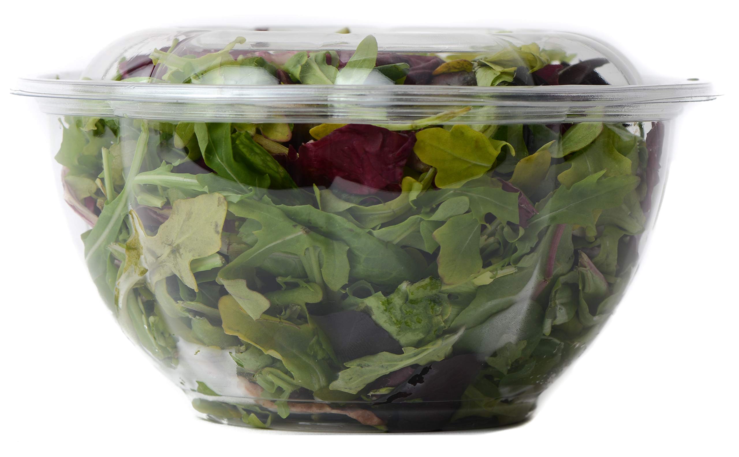 EcoQuality 48oz Disposable Salad Bowls with Lids - 100 Pack BPA Free, Airtight Food Storage Containers | Microwave, Freezer & Dishwasher Safe | Perfect for Meal Prep, Picnics & Leftovers