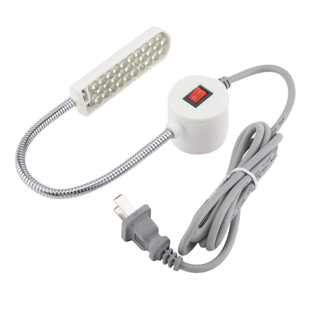 Bright LED Sewing Machine Light with Flexible Gooseneck Arm - 30 LED Magnetic Base Work Lamp for Sewing, Quilting, Crafting (110V US Plug) - Perfect for Home Workshops, Tailoring, and DIY Projects