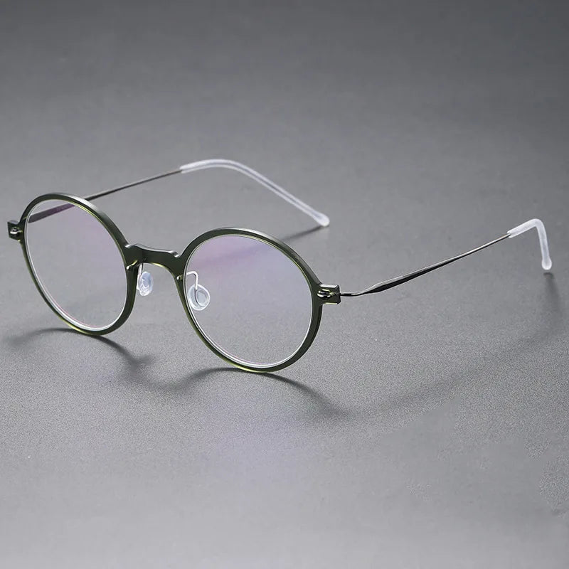 Aimee Unisex Full Rim Oval Screwless Titanium Acetate Eyeglasses Frame 6508 - Lightweight Durable Glasses for Work, Reading & Fashion