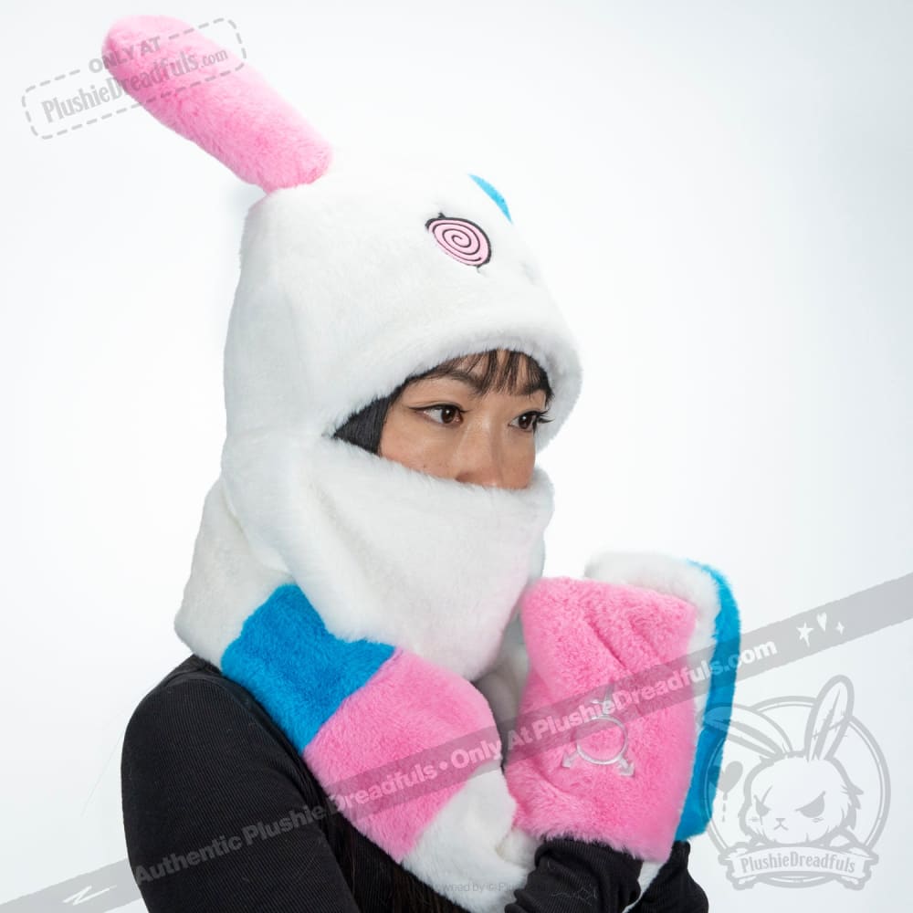 Scoodie Dreadful Gender Dysphoria Rabbit Scarf Hoodie - Cozy Unisex Winter Wear for Anxiety Relief & LGBTQ+ Support