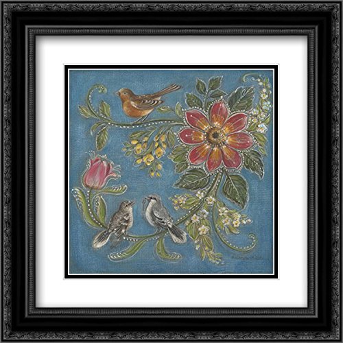 McRostie Kate 15x15 Inch Black Ornate Framed Double Matted Museum Art Print - Garden Menagerie IV Wall Decor for Living Room, Bedroom & Office