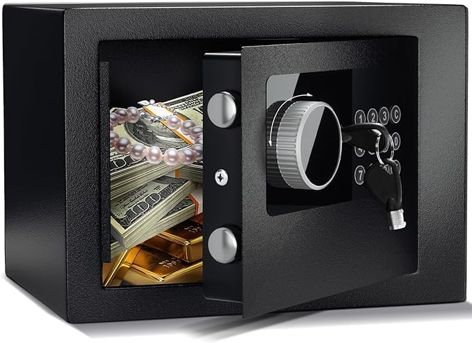 Digital Electronic Money Safe Box - 4.6L Alloy Steel Security Wall Safe with Smart Alarm System, High Security Compact Home Safe Cabinet | Fireproof & Theft Proof for Cash, Jewelry, Documents | Ideal for Bedroom, Office, Closet Storage