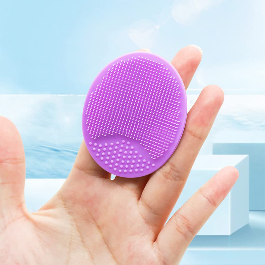**Soft Silicone Facial Cleansing Brush - 4 Pack Exfoliator for Blackhead, Acne & Pore Deep Cleaning - Gentle Face Scrubber for Sensitive Skin - Perfect for Daily Skincare & Makeup Removal**