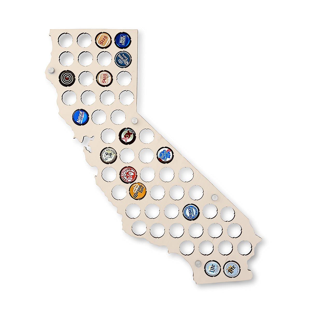 Torched Beer Cap Map - California & USA Beer Cap Holder Wall Decor, Cap Catcher for Beer Lovers - Unique Man Cave Decor & Bar Accessories (Perfect for Home Bars, Basements & Gifts for Men)