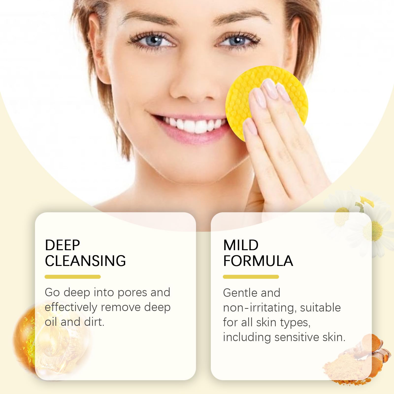 Kojic Acid & Turmeric Exfoliating Face Pads - Brightening Cleansing Pads for Even Skin Tone - Oil Balancing & Soothing Facial Treatment - 40 Count for Daily Skincare Routine - Perfect for Acne-Prone & Dull Skin