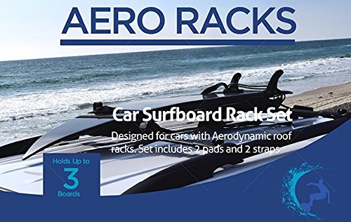 Aero Pad and Strap Car Surfboard Tie Down Set - 2 Pads & 2 Straps with Cam Buckles for SUP, Kayak, Canoe - Compatible with Car, Truck, SUV Roof Racks - Secure Transport for Water Sports Gear