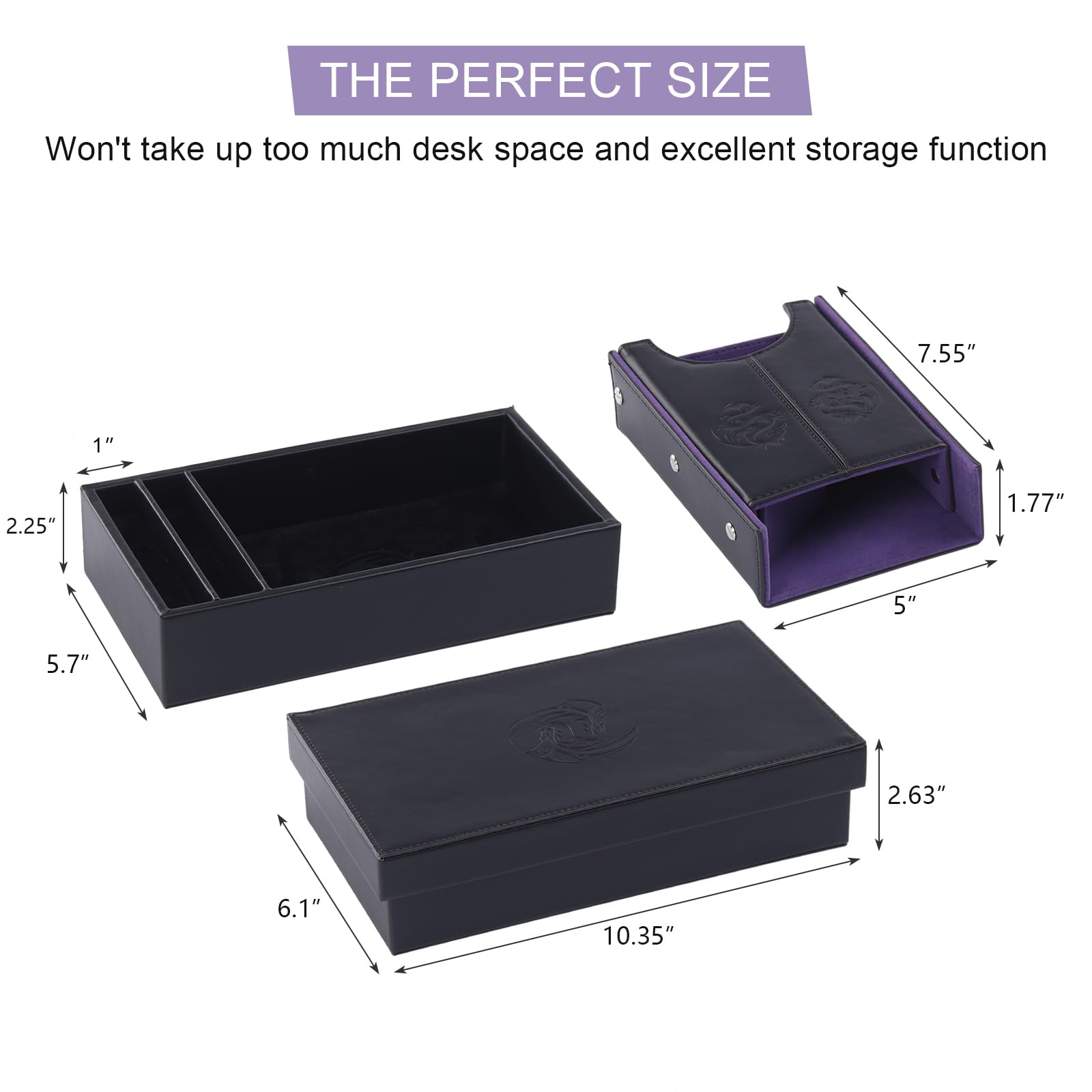Premium DND Dice Tower & Tray Set with Non-Scratch Felt Lining & Velvet Surface - Foldable Auto Dice Roller for RPG, Dungeons & Dragons, Board & Tabletop Games - Perfect for D&D Sessions, Game Nights & Collectors