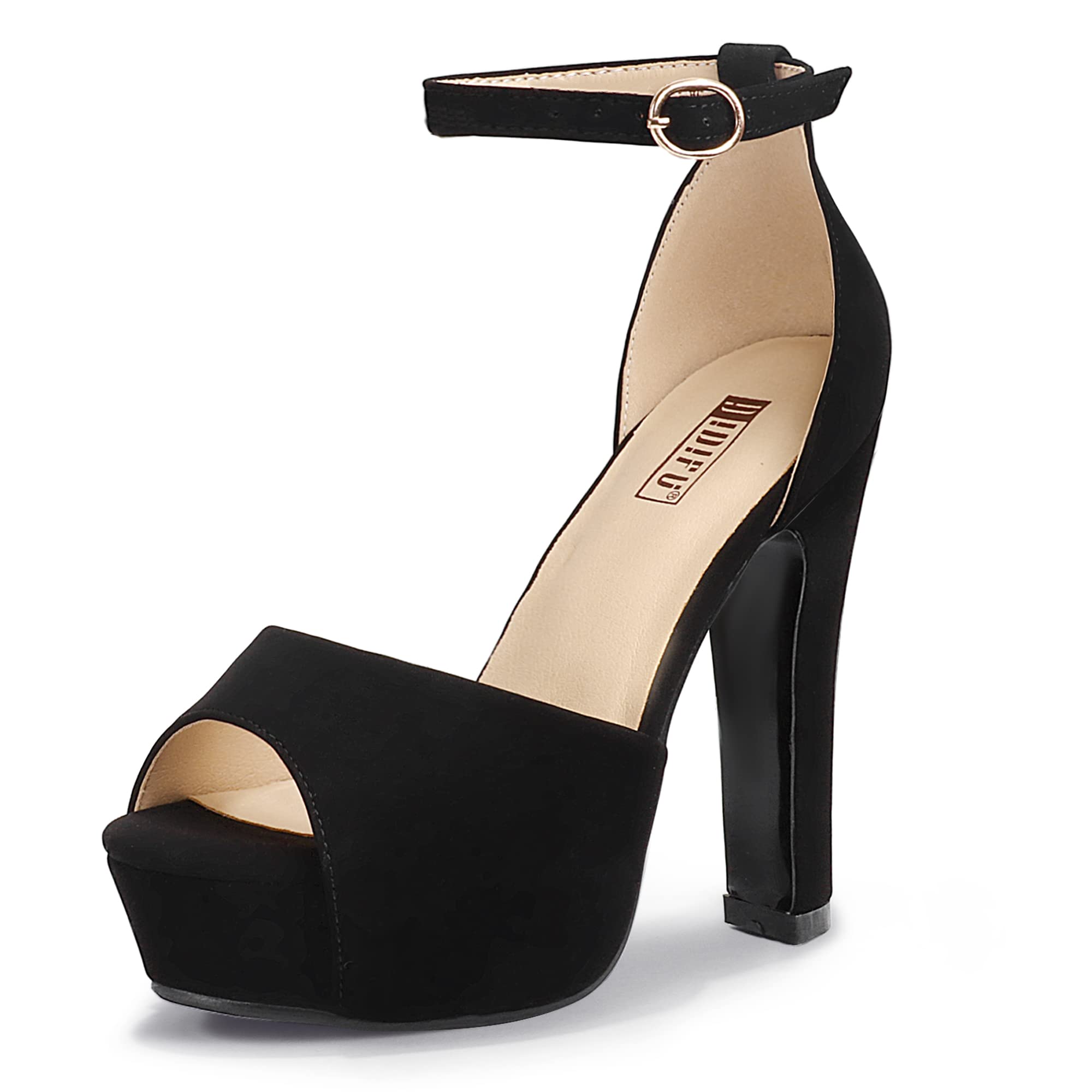 IDIFU Women's Platform Chunky High Heel Sandals - Peep Toe Ankle Strap Dress Shoes for Wedding, Party & Evening Events - Perfect for Brides, Prom & Special Occasions