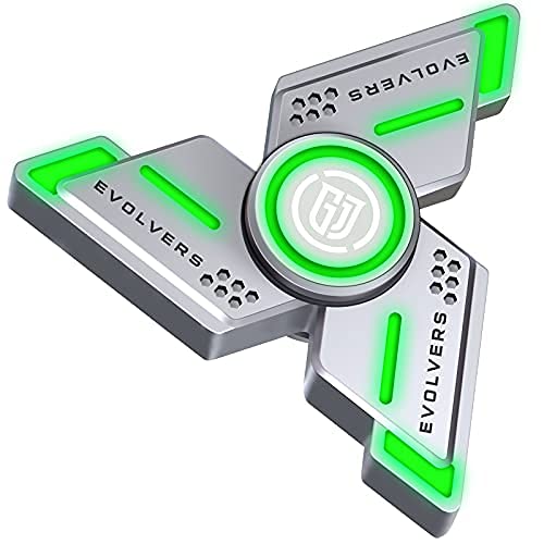 Faimocas Luminous Fidget Spinners - High Speed Silent Bearing Precision Metal Stress Relief Toy for Adults & Kids | Durable Finger Hand Spinner with Removable Design | Anxiety Relief Gift for Office, School, Travel & Home Use (Silver Metal Basic)