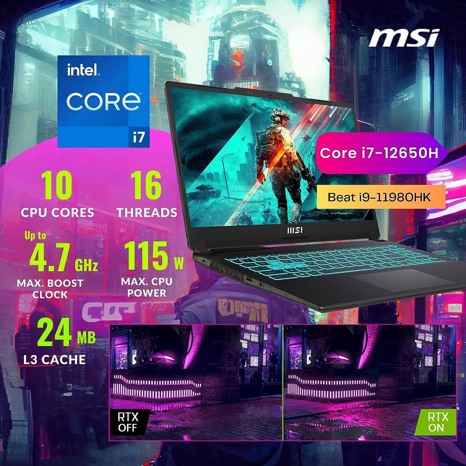 MSI Cyborg 15 Gaming Laptop - 15.6