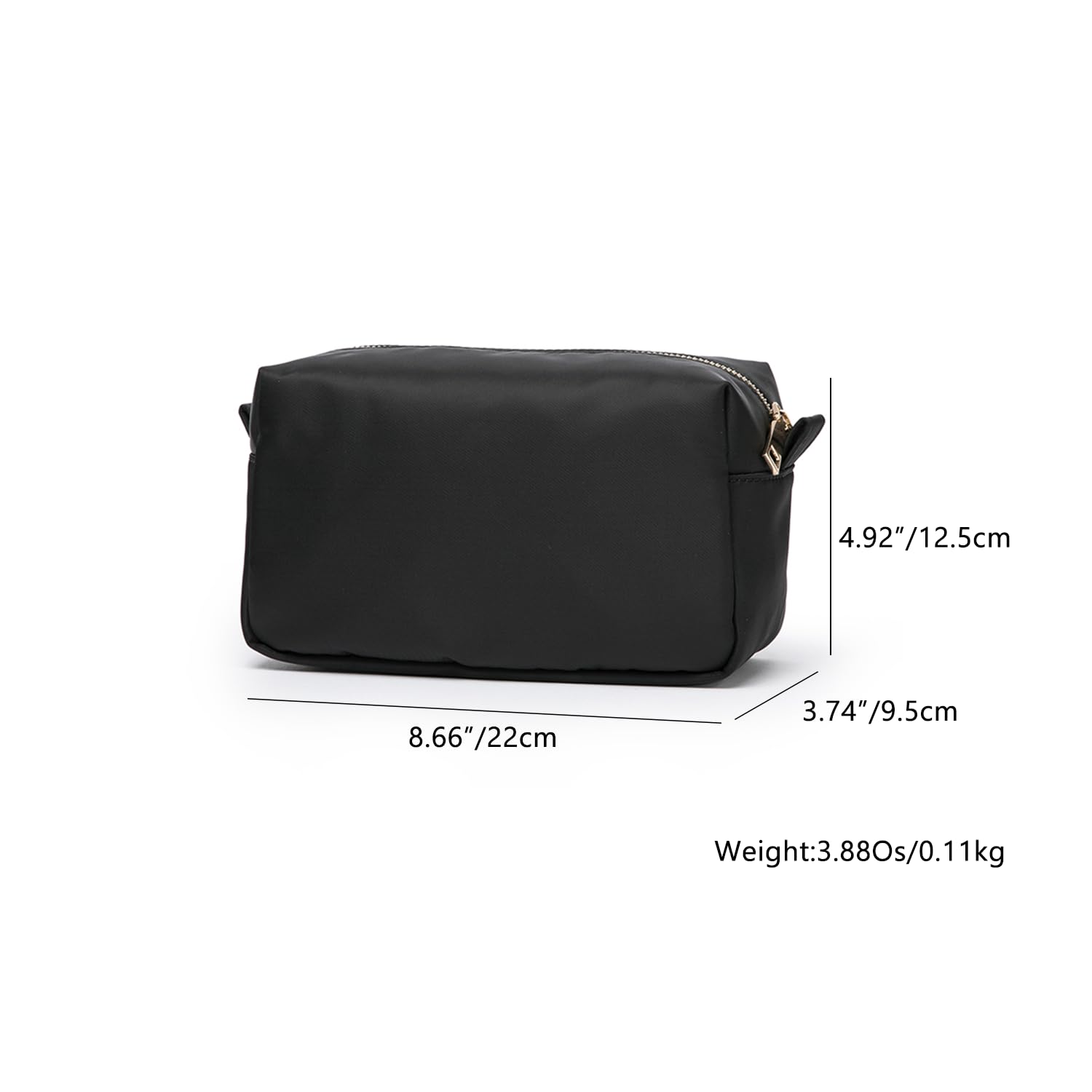 Lightweight Nylon Cosmetic Bag with Ring Clasp - Travel Makeup Organizer for Women, Perfect for Daily Use & Trips