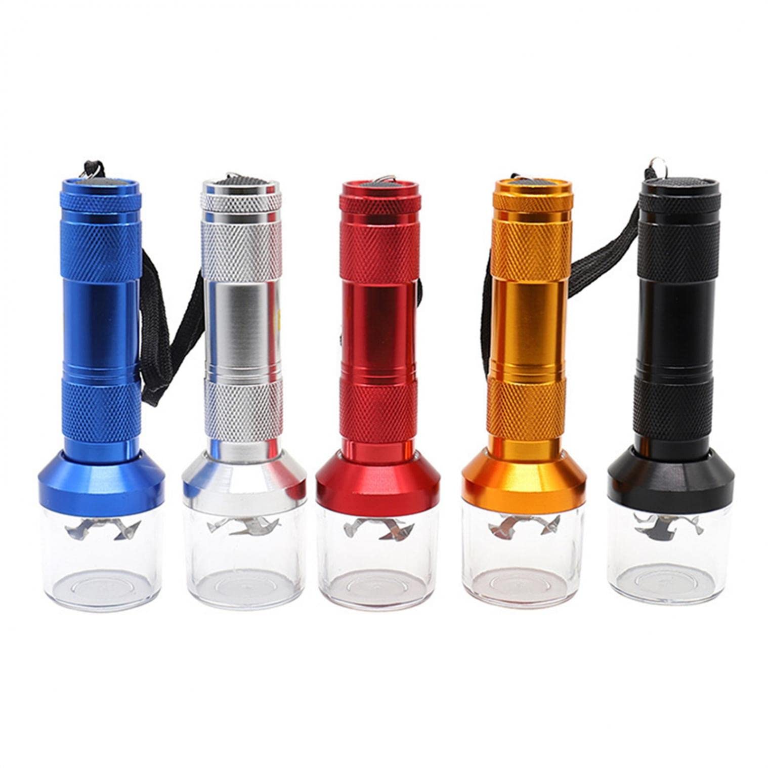 EUKK Compact Electric Herb Grinder - Automatic Spice Grinder with Cleaning Brush & Spoon, Portable Aluminum Alloy Fine Grinder for Kitchen, Camping & Travel - Perfect for Fresh Herbs, Spices & Coffee Beans