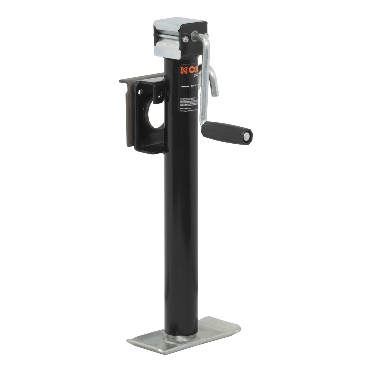 CURT 28306 Weld-On Bracket-Style Swivel Trailer Jack - 2000 lbs Capacity, 14.5 Inches Vertical Travel - Heavy Duty Trailer Stabilizer for Boats, RVs & Utility Trailers