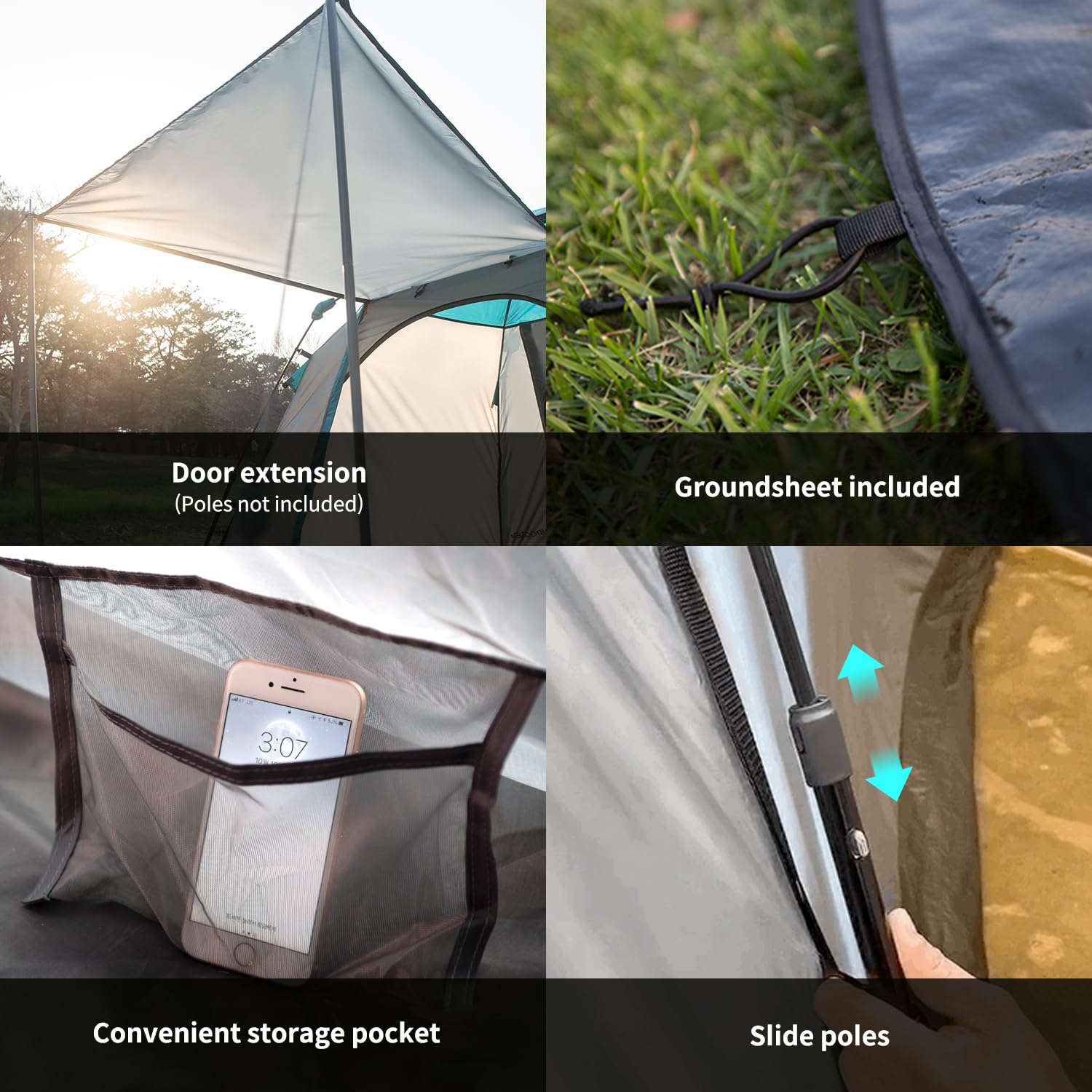 2-3 Person Instant Pop Up Tent for Camping - 60 Second Easy Setup Waterproof Dome Tent for Outdoor Adventures, Beach Trips & Travel | Perfect for Family Camping, Hiking & Backpacking