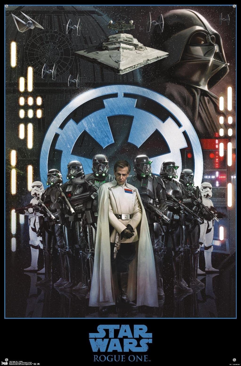 Star Wars Rogue One Empire Themed Wall Poster with Push Pins - Perfect for Bedroom, Office & Game Room Decor