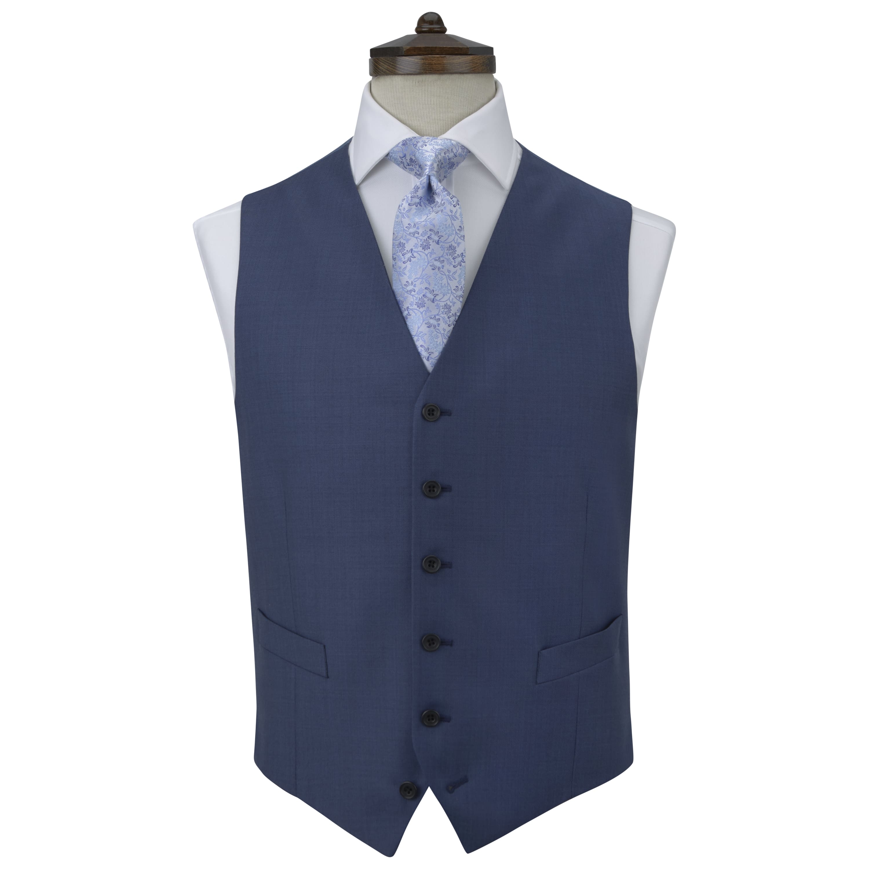 Hyde Blue Plain Weave Waistcoat for Men | Classic Formal Vest | Perfect for Weddings, Business Attire & Office Wear