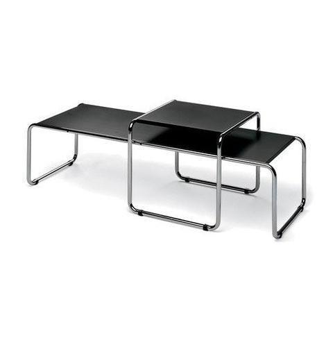 Marcel Breuer Small Laccio Table - Mid-Century Modern Side Table for Living Room, Bedroom & Office - Compact Design with Chrome Frame & Glass Top