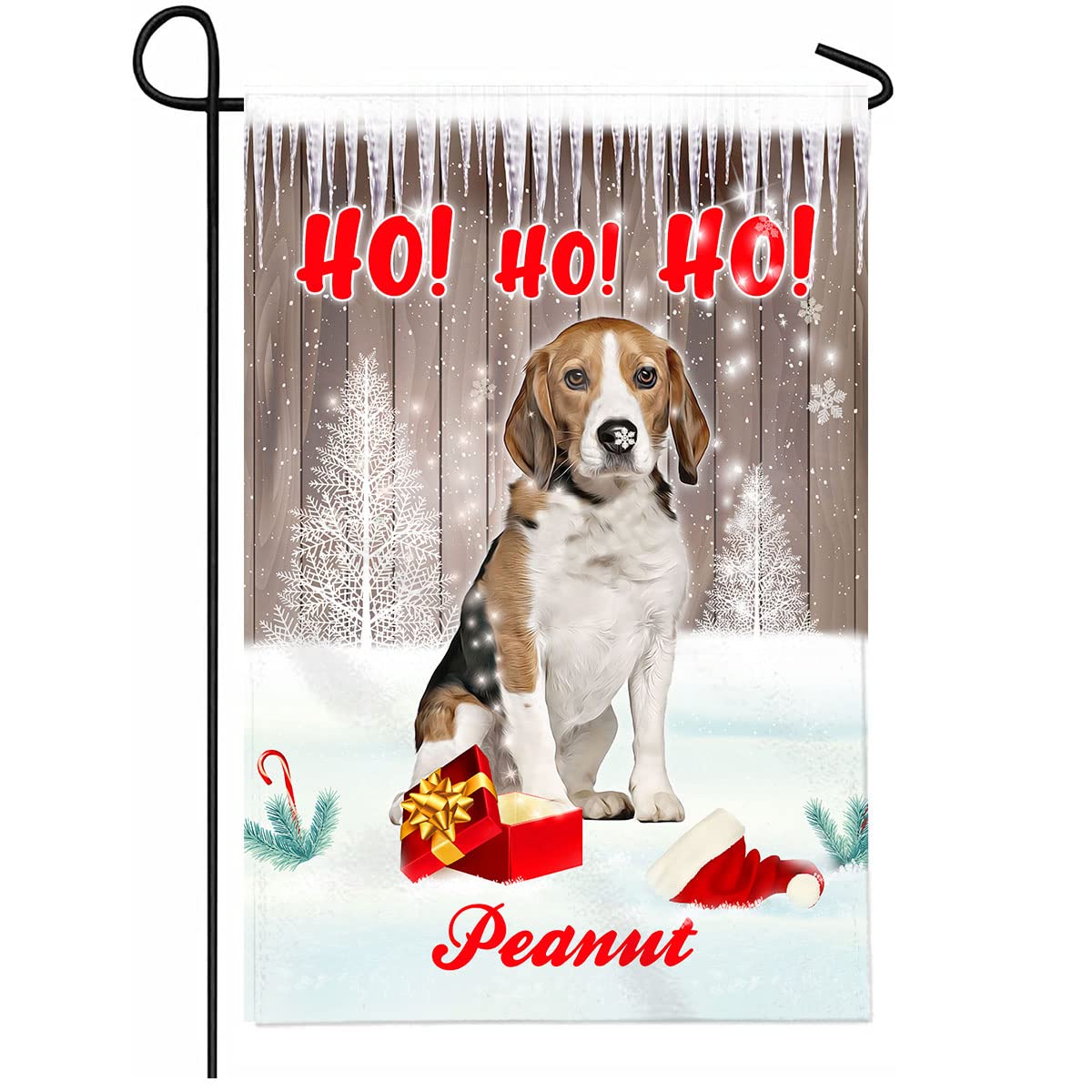 Personalized Snowflake Beagle Dog Garden Flag - Double Sided 12x18 Inch Christmas Decoration for Pet Lovers, Dog Moms & Dads - Perfect for Winter Holiday Yard Decor, Gift for Grandparents & Friends
