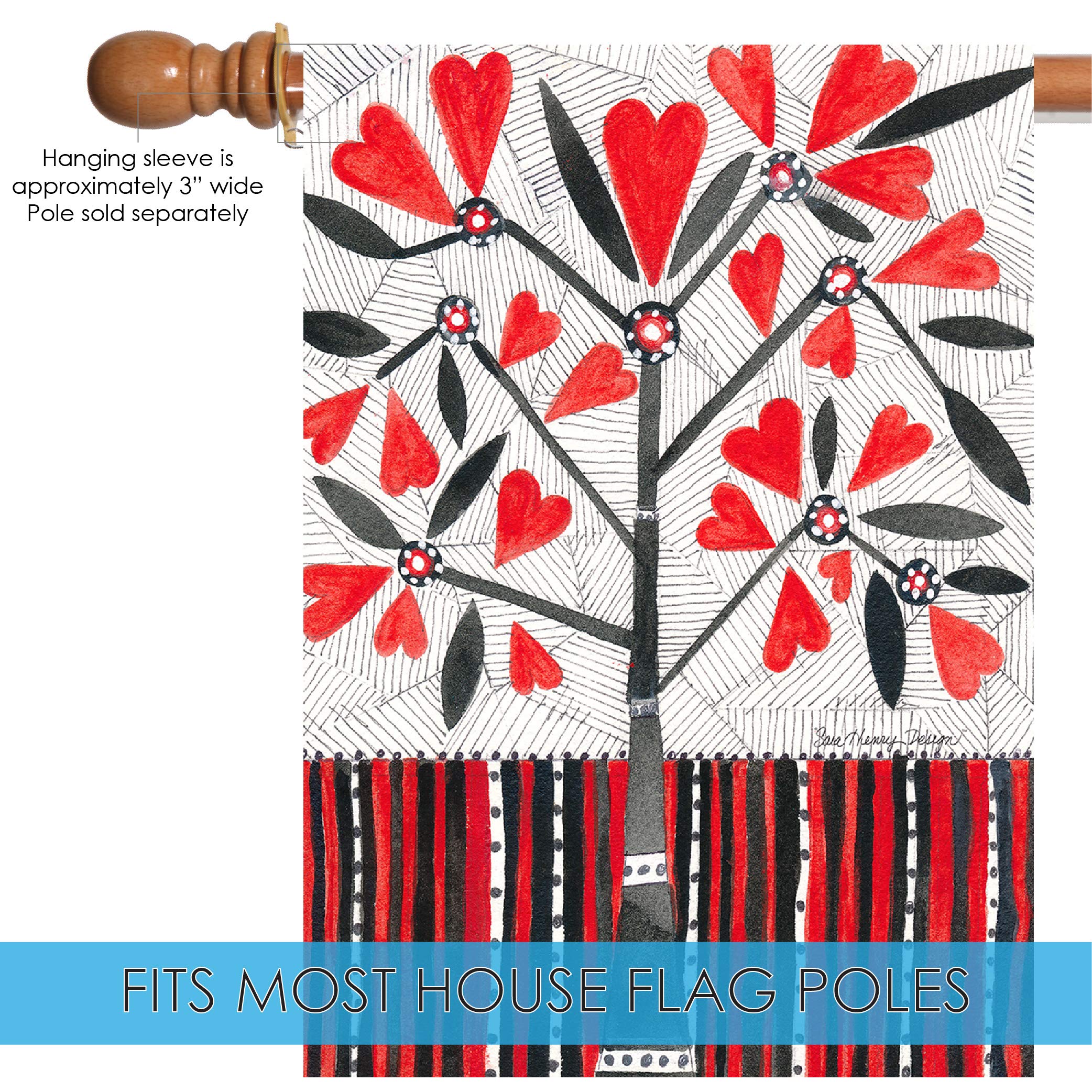 Toland Home Garden 1012480 Blooming Love Valentine Flag - 28x40 Inch Double Sided Outdoor Yard Decoration for Valentine's Day | Perfect for Front Porch, Garden, and House Decor