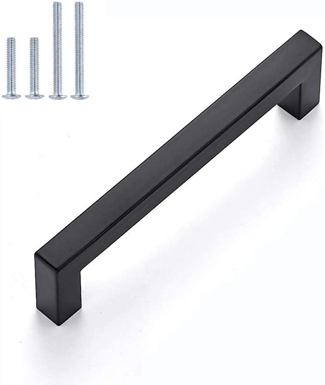 50 Pack Modern Black Cabinet Pulls - Stainless Steel Square Bar Drawer Handles for Kitchen Cabinets, Dressers & Furniture (4 Inch Hole Centers) | Durable & Stylish Hardware for Home Renovation & DIY Projects