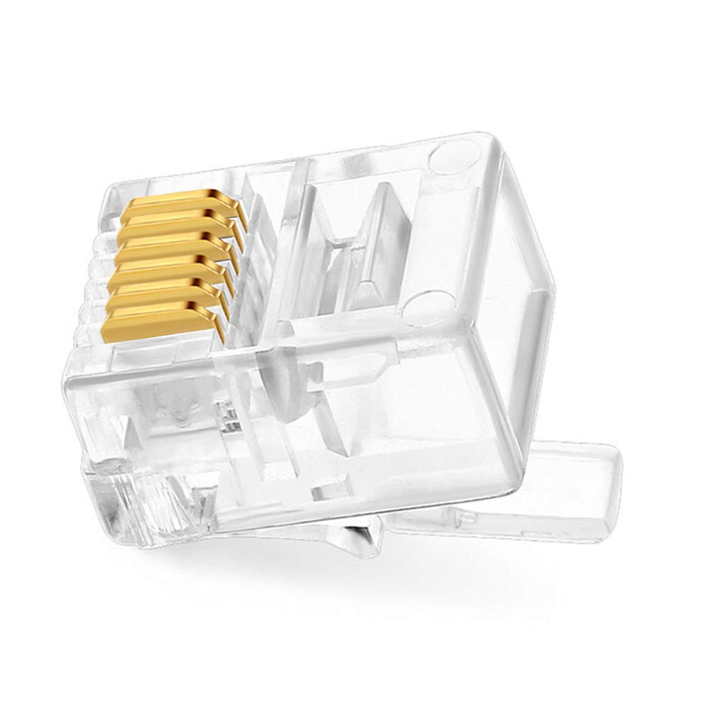 20Pack RJ11/RJ12 6P6C Modular Phone Connectors - Compatible with Solid & Stranded Wires for Telephone Line Repair & Installation - Ideal for Home, Office & Telecom Wiring Projects