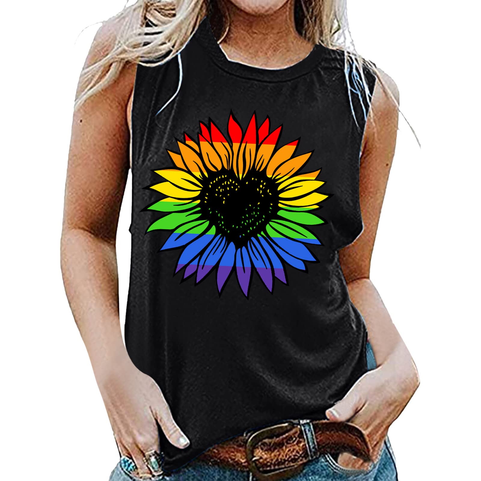Women's Summer Tank Tops - Sleeveless V-Neck & Crew Neck Casual T-Shirts | Flowy Tunic Camis for Beach, Yoga & Everyday Wear