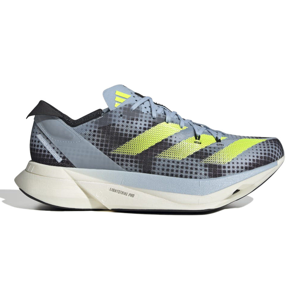 Adidas Adizero Adios Pro 3 Running Shoes for Women - Wonder Blue/Core Black/Lucid Lemon - Size 7.5 B Medium - Lightweight Racing Sneakers for Marathon & Road Running