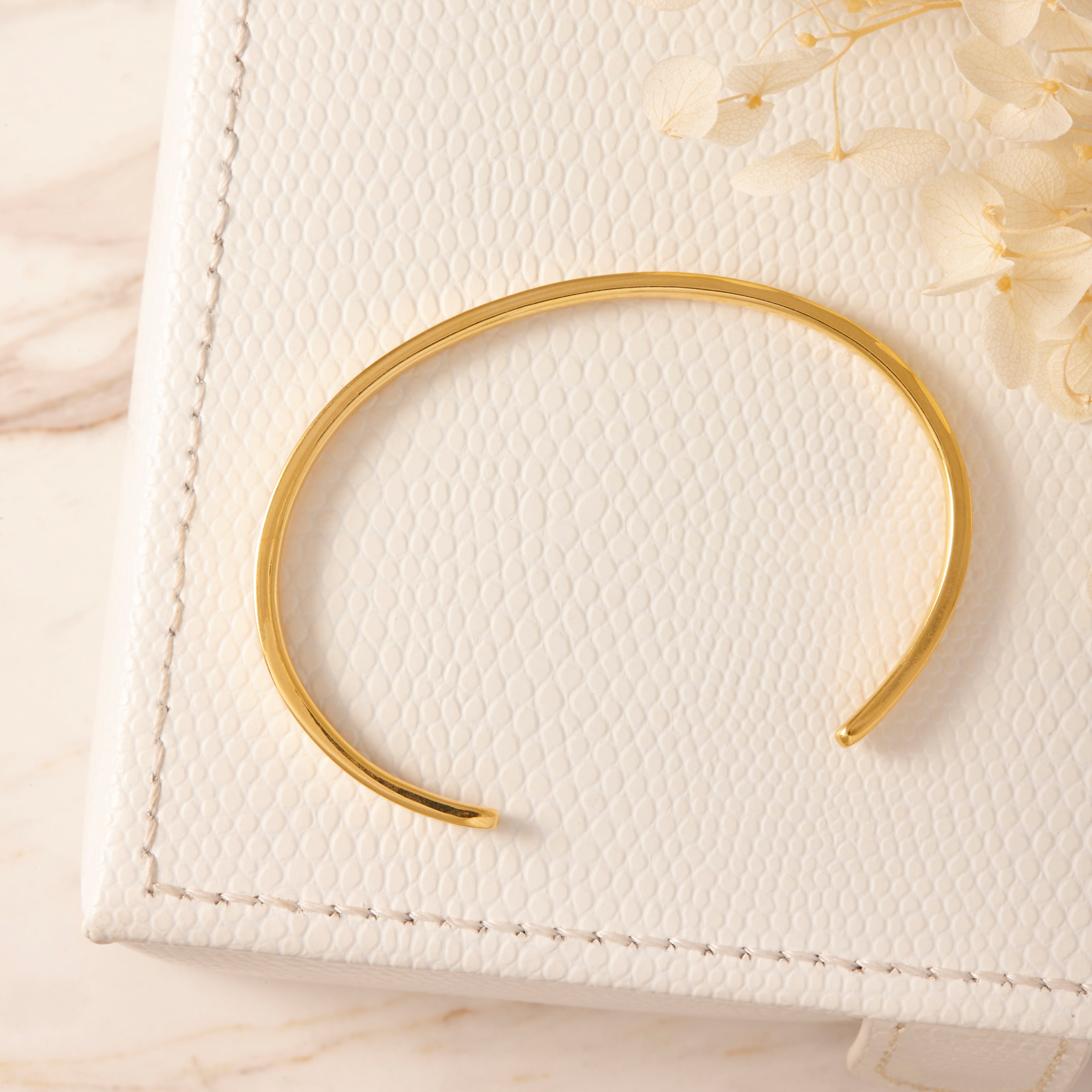 Ultra Slim Gold Cuff Bracelet for Women - Elegant Minimalist Jewelry for Everyday Wear, Parties & Special Occasions