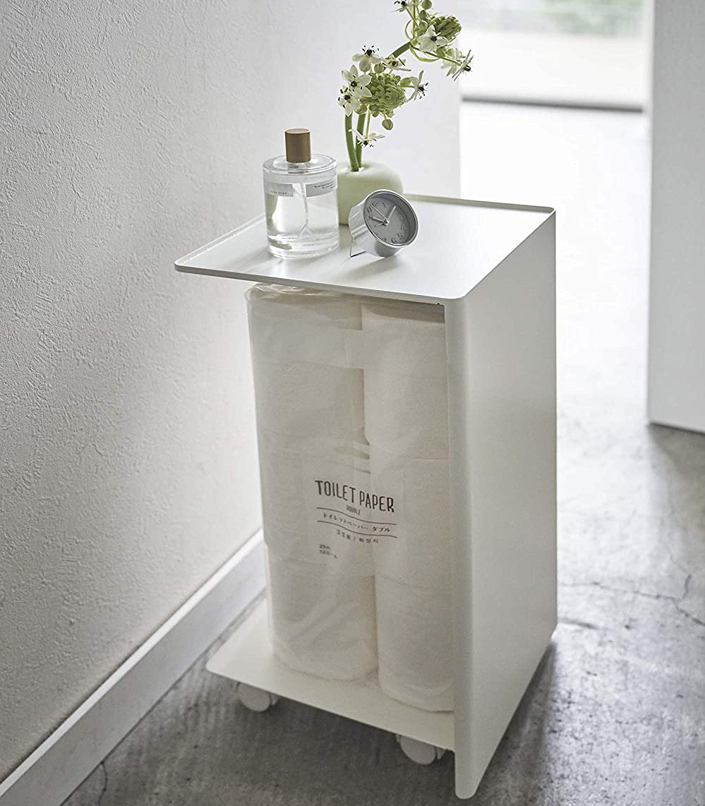 Sturdy Steel Rolling Bathroom Organizer - Space-Saving Storage Cart for Towels, Toiletries & Cosmetics - Perfect for Small Bathrooms, Apartments & Dorm Rooms