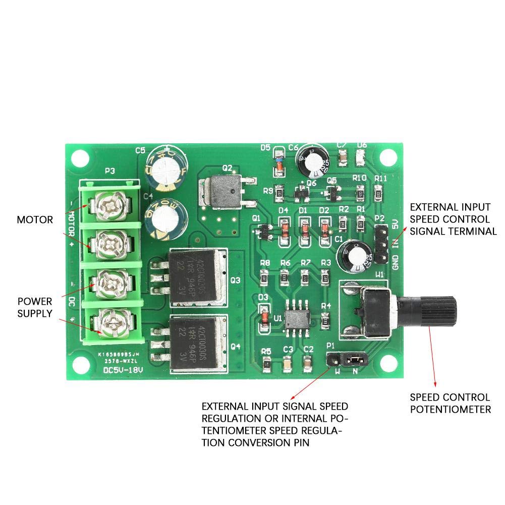PWM DC Motor Speed Controller - 12V 24V Adjustable Motor Drive Module with Switch - Perfect for DIY Robotics, CNC Machines, and Industrial Automation Projects