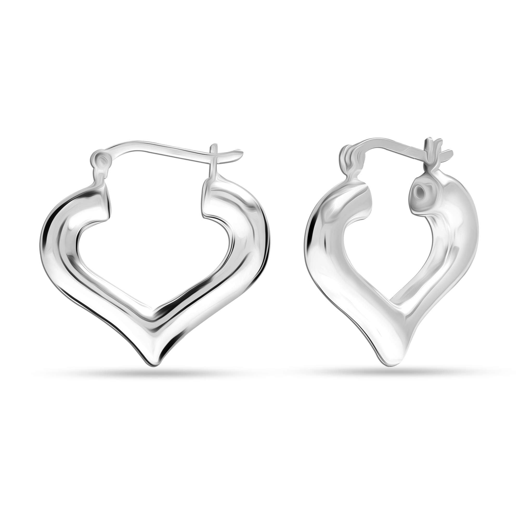 LeCalla Sterling Silver Hoop Earrings for Women - Lightweight Chunky Hollow Hoops | Handmade Electroform Italian Design Click-Top Earrings | Perfect for Everyday Wear, Parties & Special Occasions
