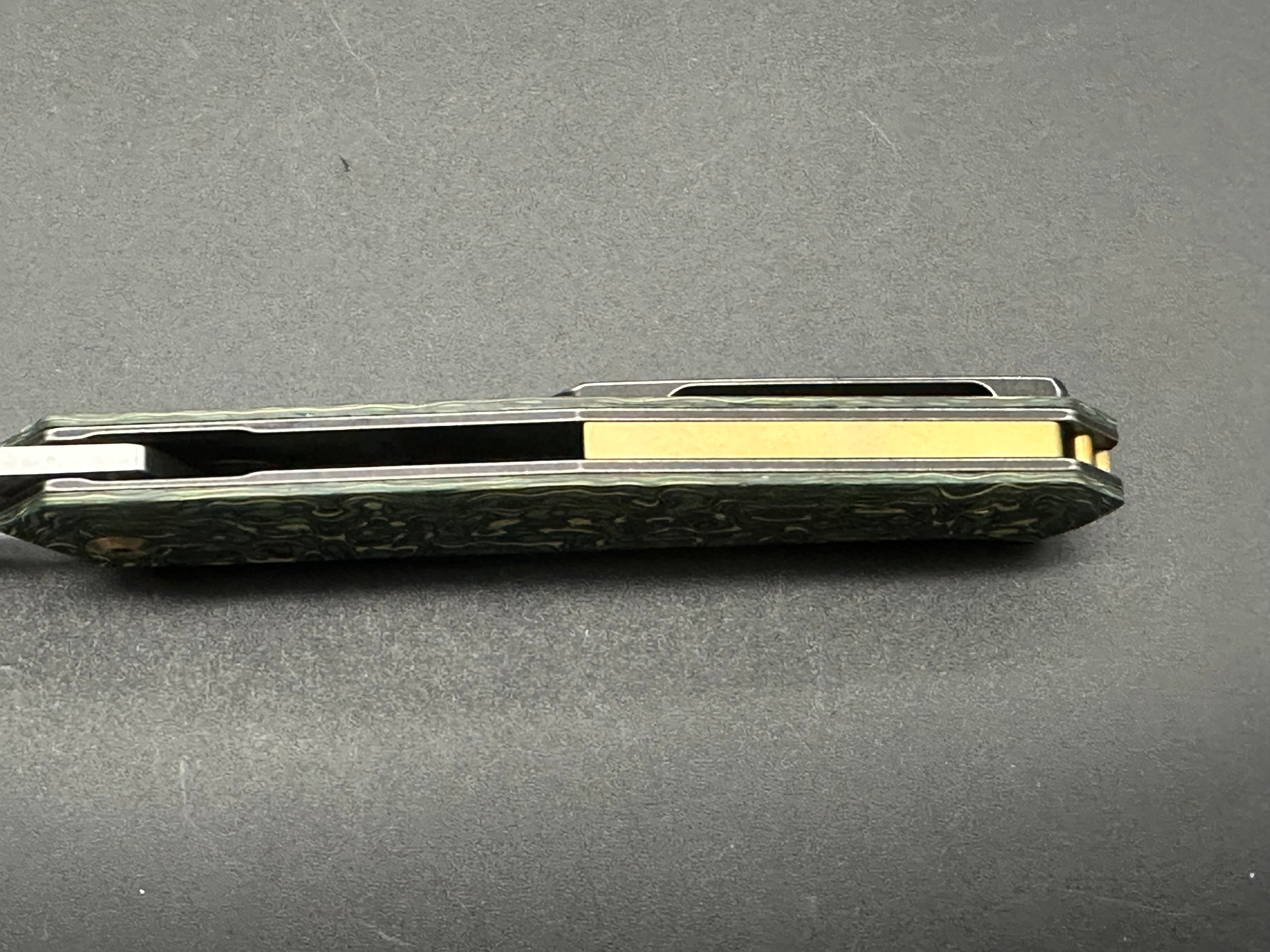 KANSEPT INTEGRA Folding Pocket Knife - Green/Yellow Carbon Fiber Handle, S35VN Blade - EDC, Outdoor, Camping, Survival Gear